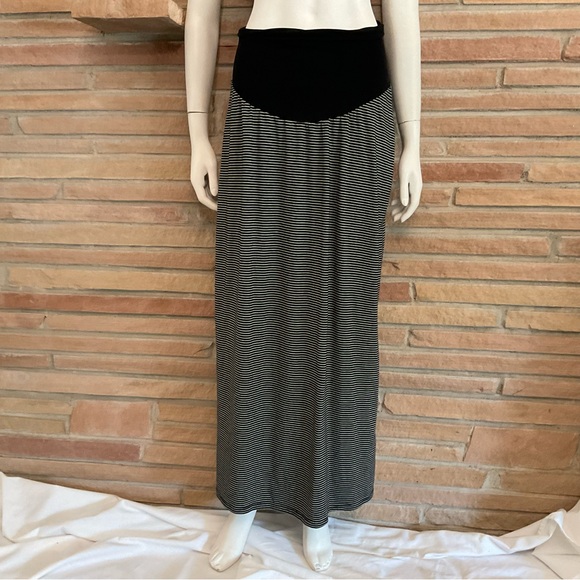 Striped Maxi Maternity Skirt - Picture 1 of 7